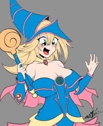 1girls arms bare_shoulders blonde_hair blue_dress blue_hat blush blush_stickers brooch cleavage dark_magician_girl duel_monster file gauntlets gold_necklace green_eyes grey_background highres huge_breasts jewelry lips long_hair magical_girl magician magician_hat messy_hair monochrome navel necklace neckline open_mouth pink_lips pink_skirt pink_trim png png_file risque_studio ruby ruby_necklace scepter sketch smile spikey_hair teeth thick_thighs thighs tongue very_long_hair wand witch yellow_trim yu-gi-oh! yu-gi-oh!_duel_monsters