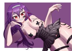 1girls 2d 2d_(artwork) big_breasts breasts curvy curvy_body curvy_figure female female_only hispanic_virtual_youtuber indie_virtual_youtuber latam_virtual_youtuber light-skinned_female light_skin long_hair mai_noboshi panties purple_hair red_eyes sexy sexy_pose smiling_at_viewer thick_thighs thighs vtuber vtuberfanart