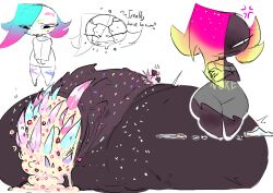 1boy 1boy1ambiguous 1femboy ambiguous_gender ambiguous_penetration creature cum cum_inside food food_creature hyper spikes thick_cum thick_thighs twitter weird_cum yobaba yobaba_(yobaba)