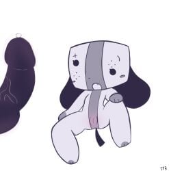 anthro canine erect_penis erection furry grey_body nintendo_switch precum switch_dog tr3ebranch