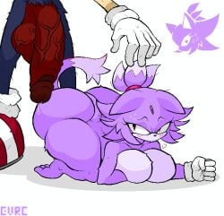1boy 1girls 5_fingers all_fours anthro ass ass_up barefoot big_ass big_breasts big_penis blaze_the_cat blaze_the_cat_(om) blue_fur blush blushing breasts bubble_butt catgirl countershade_torso countershading cream_fur duo evrc eyelashes featureless_breasts feline female furry gem gem_on_forehead gloves head_tuft imminent_sex kolossos looking_back male mobian_(species) naked naked_female nervous nude nude_female outcome_memories penis purple_body purple_fur red_eyes roblox roblox_game sega sonic.exe_(series) sonic_(series) sonic_the_hedgehog_(series) sweat sweatdrop tail thick_thighs veiny_penis white_body