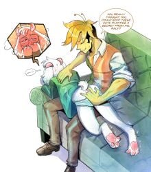 age_difference anal anal_fingering anal_penetration angry angry_sex anthro anthro_fingered anthro_penetrated anus arched_back biped black_hair blonde_hair blue_clothing blue_panties blue_underwear blush blush_lines bodily_fluids bottomwear bovid brown_bottomwear brown_clothing brown_footwear brown_pants brown_shoes butt caprine claws clothed clothed_humanoid clothed_male clothed_sex clothing covering covering_mouth curling_toes darkner deltarune digital_drawing_(artwork) digital_media_(artwork) dominant dominant_anthro dominant_male duo elemental_creature elemental_humanoid english_text eyes_closed eyewear face_blush feet femboy femboy/femboy finger_claws fingering flora_fauna flower flower_creature flower_hair flower_humanoid flowery_(deltarune) footwear fucked_silly fur furniture glasses goat green_clothing green_robe green_topwear green_vest hair half-closed_eyes head_tuft heart_eyes heart_symbol hi_res horn humanoid humanoid_fingering humanoid_on_anthro humanoid_penetrating humanoid_penetrating_anthro humanoid_penetrating_male humor lace_panties larger_dom larger_humanoid larger_male male male/male male_anthro male_fingered male_fingering_anthro male_fingering_male male_humanoid male_penetrated male_penetrating male_penetrating_anthro male_penetrating_male mammal mercurialcrown narrowed_eyes older_humanoid older_male on_lap orange_clothing orange_topwear orange_vest panties panties_down pants partially_clothed partially_clothed_anthro partially_clothed_male pattern_bottomwear pattern_clothing pattern_panties pattern_underwear pawpads paws penetration pink_anus pink_eyes pink_finger_claws pink_horn pink_pawpads pink_paws pink_toe_claws plant plant_hair plant_humanoid profanity pseudo_hair pun punishment punishment_sex raised_robe raised_tail ralsei robe robe_lift rolled_up_sleeves secretly_loves_it sex shaking shirt shoes simple_background size_difference smaller_anthro smaller_male smaller_penetrated sofa speech_bubble spread_toes striped_bottomwear striped_clothing striped_panties striped_underwear stripes submissive submissive_anthro submissive_male sweat sweatdrop tail talking_to_another talking_to_partner text toe_claws toes topwear tuft two_tone_vest unbuttoned_shirt undertale_(series) underwear underwear_down vein veiny_arms vest wearing_glasses white_background white_body white_butt white_clothing white_ears white_fur white_shirt white_tail white_topwear yellow_body yellow_skin