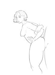 1girls capcom chocobodie cum_inflation female grace_ashcroft inflation resident_evil resident_evil_9:_requiem sequence short_hair tagme