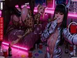 ai_art ai_assisted ai_generated anal_sex bbc_slave big_butt big_penis black_cock black_lives_matter black_mate47 black_penis dark-skinned_male exposed exposed_ass femboy ffm_threesome group_sex hard_sex interracial neon_lights night selfie sissification sissy sissy_caption sissyfication small_penis threesome