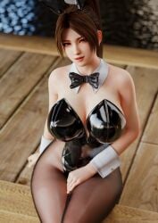 1girls 2023 3d akiryo akiyamaryo big_breasts black_bunny_ears black_bunnygirl_costume black_bunnysuit blender brown_eyes brown_hair bunny_ears bunnysuit dead_or_alive dead_or_alive_5 detailed_background fatal_fury female king_of_fighters lips looking_at_viewer mai_shiranui pantyhose smile smiling smiling_at_viewer snk solo solo_female tecmo white_hairband