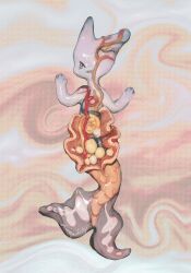 4_fingers absurd_res ambiguous_gender anthro corpse dizzychelsy fin fingers gore hi_res marine merfolk scales sculpture_(artwork) solo split_form tail tail_fin toony traditional_media_(artwork) vein white_body