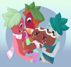 4boys cosmo_(dandy's_world) dandy's_world foursome freckles gangbang gay gay_sex sprout_(dandy's_world) striped_socks yaoi