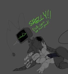 dandy's_world futa_on-female futanari monster monster_cock robot robot_girl shelly_(dandy's_world) size_difference sweat tv_head twisted_vee_(dandy's_world) vee_(dandy's_world) w0rmier