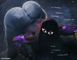 3d 3d_(artwork) ass ass_focus ass_up big_ass big_butt camera_pov camera_view faceless faceless_female female female_focus female_only hoodie looking_at_viewer maxsterbrge monster monster_girl robot robot_girl robot_joints robotic_arm scary scary_face sweat sweatdrop