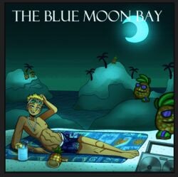1boy artist_name beach night not_porn shorts
