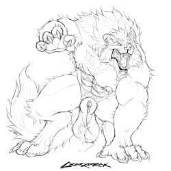 1:1 abs absurd_res animal_genitalia anthro ball_tuft balls barazoku bodily_fluids body_hair canid canine cheek_tuft chest_tuft crazydrak dripping drooling facial_tuft fangs furgonomics furry-specific_piercing genital_fluids genital_piercing genitals hairy_balls hi_res knee_tuft leg_tuft looking_at_viewer male mammal monochrome muscular muscular_anthro muscular_male mythological_canine mythological_creature mythology neck_tuft nipple_piercing nipples nude open_mouth pecs penis penis_tip piercing precum precum_drip saggy_balls saliva saliva_string sharp_teeth sheath sheath_piercing simple_background solo teeth tongue tongue_piercing tongue_stud tuft werecanid werecanine werecreature werewolf