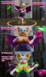 1girls 3d 3d_model bat blender blender_cycles blush bodysuit boots breast_expansion breastplate breasts breasts_bigger_than_head breasts_out chaos_emerald chest chestplate choker city cityscape dialogue electricity eyelashes eyeshadow flashing flashing_breasts gem gem_on_chest glowing glowing_eyes green_eyes hand_on_hip hi_res inkloving jewel jewel_on_chest looking_at_breasts looking_at_self looking_at_viewer looking_down mobian mobian_(species) mobian_bat multiple_images nottanj pierced_ears pierced_nipples piercing rouge_the_bat rouge_the_bat_(nottanj) sega sonic_(series) sonic_adventure_2 sonic_the_hedgehog_(series) surprised text topless wings