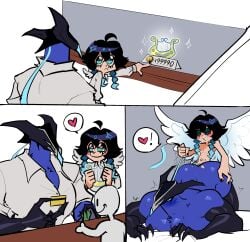 abyss_herald_(genshin_impact) big_ass big_sub_small_dom blush couple couple_(romantic) credit_card cum cum_inside cum_on_ass flanco funny gay genshin_impact human_on_humanoid in_love small_dom_big_sub venti_(genshin_impact)