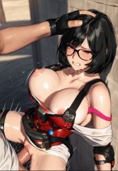 ai_generated bob_cut glasses jg7 large_breasts metro_conflict rona_(metro_conflict) short_hair vaginal_penetration