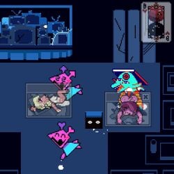 animated anthro bladedbard deltarune female group male male/female noelle_holiday poppup_(deltarune) sprite sprite_animation sprite_art susie_(deltarune) undertale_(series) virovirokun