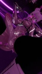black_harness dog_ears dog_girl futanari harness silver_hair sweat sweaty sweaty_balls sweaty_body sweaty_breasts sweaty_legs vrchat vrchat_avatar vrchat_model