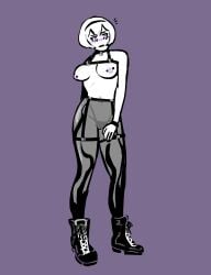 black_lipstick boots homestuck panties pierced_nipples piercings rose_lalonde see-through short_hair soldierexclipse tagme topless topless_female