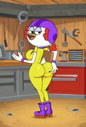 ai_generated avian big_ass breadwinners civitai duck female ketta_(breadwinners) mechanic nickelodeon tagme white_fur