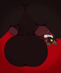 anthro anus balls balls_focus belly big_balls black_anus black_body black_scales bodily_fluids chibsarts chiderg demanding demanding_sex dragon genitals glowing glowing_eyes hi_res horn looking_at_viewer looking_down looking_down_at_viewer male mythological_creature mythological_scalie mythology puffy_anus red_body red_scales saggy_balls scales scalie solo spread_legs spreading sweat sweaty_balls sweaty_genitalia threatening