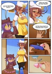 1boy 1futa 1futa1boy 1girls brown_hair brown_skin brown_skinned_female brown_skinned_male cat_boy cat_ears cat_girl cat_humanoid catboy catgirl clothed_female_nude_male clothed_sex dickgirl dickgirl/male female female_anthro female_penetrating_male female_pervert futa_on_male futadom futanari futanari_penetrating intersex male male_anthro manene manene_(artist) mother_and_child mother_and_son niko's_mom niko's_mom_(oneshot) niko_(oneshot) oneshot paws purple_hair whiskers yellow_eyes