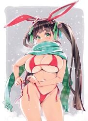 big_breasts bikini oppai petite ryoji_(nomura_ryouji) shortstack twintails