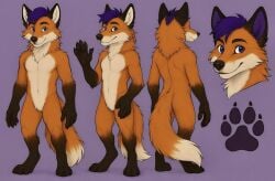 ai_generated fox furry furry_male furry_only male male_only nico_(korowolf) red_fox reference_image reference_sheet