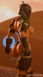 ass athletic_female fit_female fortnite mandalorian_armor mandalorian_helmet rio_(fortnite) waypoint