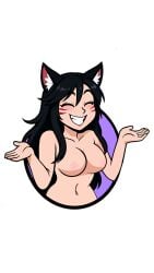 ahri ahri_(league_of_legends) female naked_female nekoghoul vastaya