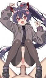 ai_generated anal anal_sex animal_ears cat_ears cum_in_ass cum_in_ass female purple_hair
