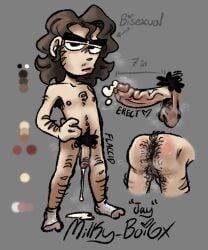 ass balls bisexual bisexual_male blush boy brown_hair cartoony character_sheet chest_hair cock cum cum_dripping_from_penis cumming digital_art digital_drawing_(artwork) digital_media_(artwork) drawing erect_penis eyebrows facial_hair flaccid_penis gay gay_boy gay_male gray_background gray_socks hairy hairy_armpits hairy_arms hairy_ass hairy_balls hairy_legs hairy_male hairy_testicles hand_on_hip hanging_balls horny horny_male jay_(milky_boi6x) lips male male_focus male_only milky_boi6x musk_clouds musky_balls musky_cock naked naked_male nipples oc pale-skinned_male pale_skin penis pubes pubic_hair reference_sheet self_insert self_upload serious_look short_hair simple_background socks steam steamy steamy_ass steamy_body steamy_penis twink veins_on_dick veiny_penis white_male
