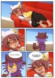 1boy 1futa 1futa1boy 1girls brown_hair brown_skin brown_skinned_female brown_skinned_male cat_boy cat_ears cat_girl cat_humanoid catboy catgirl clothed_female_nude_male clothed_sex dickgirl dickgirl/male female female_anthro female_penetrating_male female_pervert futa_on_male futadom futanari futanari_penetrating intersex male male_anthro manene manene_(artist) mother_and_child mother_and_son niko's_mom niko's_mom_(oneshot) niko_(oneshot) oneshot paws purple_hair whiskers yellow_eyes