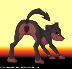 2021 animal_genitalia animal_pussy anus ass canid canid_demon canine canine_genitalia canine_pussy demon fangs female feral genitals gradient_background hellhound hi_res horn kerilyn kerilyn_(character) looking_at_viewer looking_back mammal mythological_canine mythological_creature mythology presenting presenting_anus presenting_hindquarters presenting_pussy pussy quadruped raised_tail simple_background smile smiling_at_viewer smirk smirking_at_viewer solo_focus spade_tail tail teats teeth