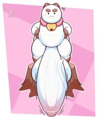 1boy absurd_res absurd_resolution absurdres bee_and_puppycat bell bell_collar big_penis catboy collar collar_only digital_art digital_drawing_(artwork) digital_media digital_media_(artwork) felid feline feline felis feral feral_male feral_only foreskin hi_res high_resolution highres hyper hyper_balls hyper_genitalia hyper_penis hyper_testicles male male_only penis penis_bigger_than_body puppycat tagme veins veiny_penis white_fur yamwamm