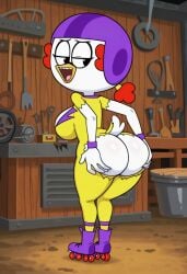 ai_generated avian big_ass breadwinners civitai duck exposed_ass female grabbing_ass grabbing_own_ass ketta_(breadwinners) mechanic nickelodeon tagme torn_clothes torn_clothing white_fur