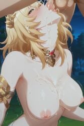 aglaea_(honkai:_star_rail) blonde_hair breasts female girl honkai:_star_rail nipples nude
