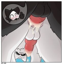 anal anal_sex animal_genitalia animal_penis anthro anthro_on_anthro anthro_penetrated anthro_penetrating anthro_penetrating_anthro bodily_fluids canine_genitalia canine_penis changed_(video_game) cum cum_drip cum_in_ass cum_inside cum_on_penis dripping duo genital_fluids genitals hi_res knot latex latex_creature lin_(changed) living_latex male male/male penetration penis puro_(changed) sex velixx