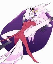 animal_genitalia animated avian bird caladrius_(helluva_boss) claw_marks cloaca demon duo feathers genitals helluva_boss imp kaenin male male/male penis sex size_difference small_dom_big_sub spread_legs spreading