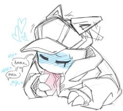 ambiguous_gender annihilation_(forsaken) big_penis blixer blowjob blush claws clothed doodle ear_twitch enjoying_giving_oral forsaken_(roblox) friend_(forsaken) hat holding_penis just_shapes_and_beats oral oral_sex sad_cube saliva scarf self_upload sinfulgranite sketch sound_effects sucking sucking_penis