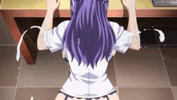 1boy animated ass buttjob censored cum cum_on_ass faceless_male female huge_ass mankitsu_happening orgasm penis purple_hair suzukawa_rei