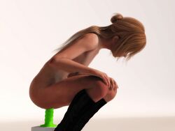 3d animated black_socks blonde_hair dildo female flat_chest long_hair nude object_insertion penetration petite pozahara pussy simple_background socks solo source_request upper_body vaginal_object_insertion vaginal_penetration
