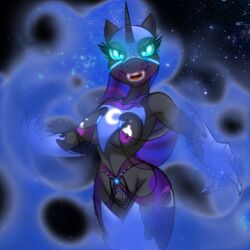 alicorn breasts dark_persona equine female friendship_is_magic horn jrvanesbroek looking_at_viewer my_little_pony nightmare_moon_(mlp) nipples nude princess_luna_(mlp) solo villain villainess wings