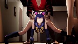 3d amateurthrowaway animated ass being_watched cat_ears catgirl doggy_style jack-o_pose persona persona_4 shirogane_naoto sound tagme video