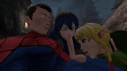 3d blue_hair cowman crossover eastern_and_western_character female fire_emblem fire_emblem_awakening garry's_mod human hyrule_warriors licking linkle lucina_(fire_emblem) male marvel marvel_comics peter_parker spider-man spider-man_(series) straight straight_hair the_legend_of_zelda