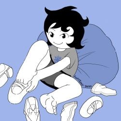 black_hair black_hair_female fairyenvy feet feet female female foot_fetish hiveswap homestuck joey_claire shoes short_hair short_hair_female solo solo_female