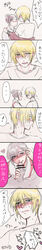 1boy absurdres blonde_hair blue_eyes blush brown_hair comic fellatio female female_saniwa_(touken_ranbu) highres japanese_clothes kimono long_hair long_image open_mouth oral penis saniwa_(touken_ranbu) short_hair straight tall_image tarumi_(yumebutaaa) text touken_ranbu translation_request yamanbagiri_kunihiro