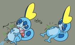 afraidpichu digestion feral generation_8_pokemon hammerspace hammerspace_vore hi_res male nintendo pokemon pokemon_(species) pokephilia scorbunny sobble stomach_bulge struggling_prey vore