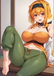 ai_generated big_breasts feet isekai_meikyuu_de_harem_wo orange_hair patreon roxanne_(isekai_meikyuu_de_harem_wo)