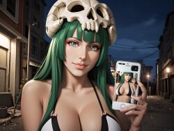 1girls ai_generated bleach bleach:_the_thousand-year_blood_war cleavage curvaceous curvaceous_body curves curvy curvy_body curvy_female curvy_figure female female_only green_hair hourglass_figure infiniteskull inner_sideboob light-skinned_female light_skin nelliel_tu_odelschwanck sideboob solo solo_female voluptuous voluptuous_female