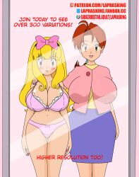 ashley_(pokemon) blonde_hair blush bra delia_ketchum_(pokemon) gamefreak genderswap_(mtf) huge_breasts laprasking milf mirror_reflection nintendo panties pokemon rule_63 rule_63 rule_63 satoshi_(pokemon) thick_thighs wide_hips