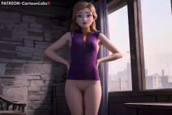 ai_generated anna_(frozen) disney disney+ disney_princess embarrassed embarrassed_female embarrassed_nude_female enf enf-lover exposed exposed_pussy frozen_(film) frozen_2 movie naked naked_female nsfw nude nude_female princess story story_in_description